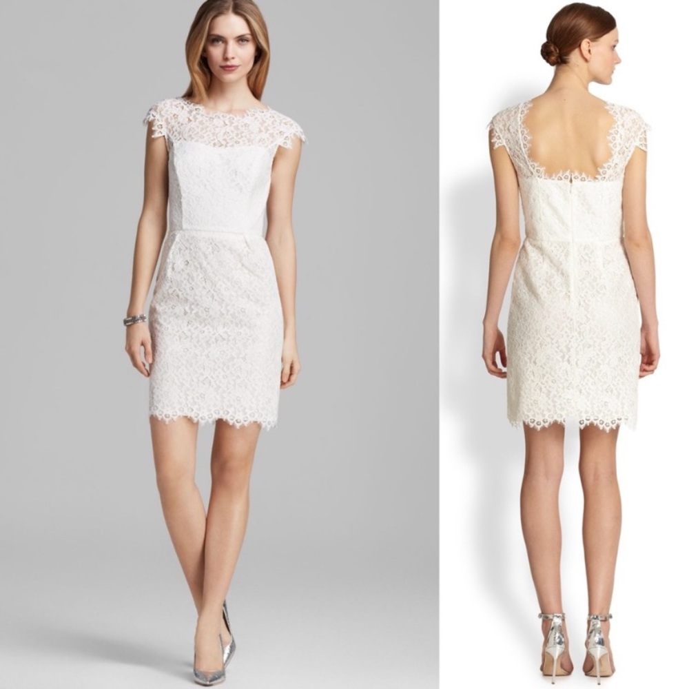 Shoshanna white lace dress (size 6)